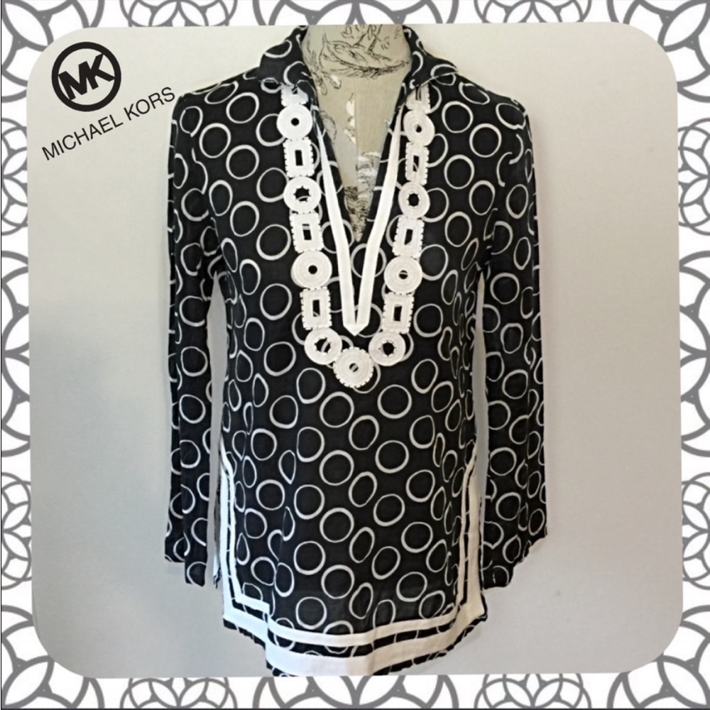 Michael Kors Black Boho Tunic S - Picture 2 of 4